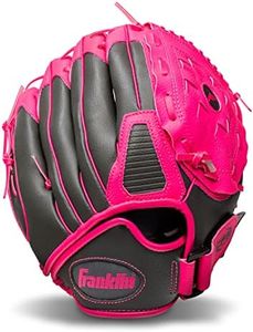 Franklin Sports Kids Baseball Gloves - RTP Child's Tee Ball Glove + Ball Set - Boys + Girls Tee Ball Mitt - Kid + Toddler - Right Hand Throw - Pink - 10.5"