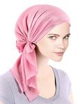 Bella Scarf Chemo Hat Turban Head Scarves Pre-Tied Headwear Bandana Tichel for Cancer - Pink -