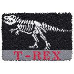 MIAOLLUN Latch Hook Kits for Adults Kids 3D Dinosaur Pattern Printed Canvas Crochet Needlework Craft Rug Cushion Mat Tapestry 20.5X15 Inch,T.rex