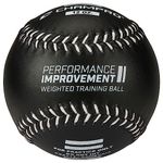 CHAMPRO Weighted Training Softballs - Leather Cover, Black, 12 oz.