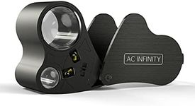 AC Infinity Jewelers Loupe, Pocket Magnifying Glass with LED Light & Dual Lenses, 30x 60x Zoom for Jewelry, Watches, Coins, Stamps, Plant Buds