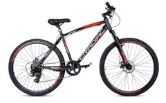 CRADIAC Discover PRO 7 Speed Steel High Performance Gear Hybrid Cycles for Men with Front Suspension & Disc Brakes | Ideal for 15+ Years, Unisex, Frame Size : 18.5 Inch | 700 * 35C Tires