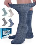 Doctor's Select Bamboo Viscose Diabetic Socks Women - 4 Pairs Crew Socks Womens | Diabetic Socks for Women Size 9-11 Extra Wide