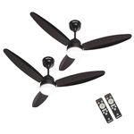 DIGISMART Autum Mark-1 Premium Series 1200Mm Bldc Motor Fan (28 W) 5 stars Rated With Led Light |Remote| 3 Blades 380 Rpm High Speed Ceiling Fan With 5 Years Warranty Pack Of 2 (Smoke Brown)