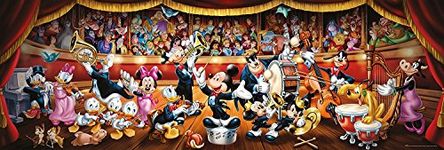 Clementoni - 39445 - Disney Panorama Collection puzzle for adults and children - Disney Orchestra - 1000 Pieces Multicolor