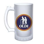 Getagift Oldi Gift for Grandpa/Grandma Fathers Day/Mothers Day Birthday Christmas Funny Gift Presents Celebration 16oz Frosted, Tankard, Stein, Pint Beer Glass/Mug Birthday Present Idea.