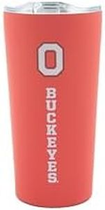 Decorvo Officially Licensed Collegiate Stainless Steel Tumbler - Double Walled Insulated Travel Tumbler with Slide Lid - 18 oz (Ohio State - Red)