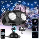 GYTBL Christmas Snowflake Projector Lights Outdoor with Remote Control, Christmas Projector Lights Outdoor/Indoor Ip65 Waterproof, Christmas Snowflake Projector Lights Outdoor Gifts for Holiday, Xmas