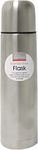 Fine Elements Fine Elements 1.0 Litre Vacuum Flask Set Steel with Push Button Pourer, Silver