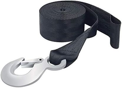 Boat Trailer Winch Strap 2" x 20' with Hook Replacement, 10000 lbs Breaking Strength, Loop End for Boats, Trailer, Wave Runner, Towing, Heavy Duty Equipment