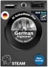 Bosch 9kg 5 Star Anti Stain & AI Active Water Plus Fully Automatic Front Load Washing Machine with Built in Heater (WGA1420TIN, Pretreatment & Steam with Anti Bacteria and 5 Star Inverter, Black Grey)