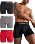 Kenneth Cole Men's Underwear - Microfiber Boxer Briefs with Pouch - 3 Pack Multipack Performance Boxer Briefs for Men (S-XL), Black/Red/Granite, S