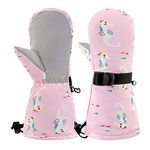 BAVST Winter Kids Waterproof Glove Mittens for Boys Girls Snow Ski Toddler Baby Gloves Outdoor for Infant Teens 1-5T (Pink Seahorse, 2-4T)