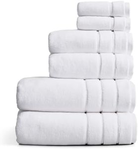 Springtree Home Luxury Turkish Cotton Bath Towels Set | 6-Piece Set | White
