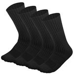 4/12 Pairs US Army Military Boot Socks Combat Trekking Hiking Policemen Firefighter Security Guard Out Door Activities Socks (Size 13-15 Black 4-Pack)