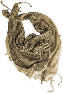 Mil-Tec Unisex Shemagh - Multifunctional Cotton Lightweight Breathable Tactical Outdoor Scarf/Face Camouflage/Headscarf, Khaki/Black, One Size