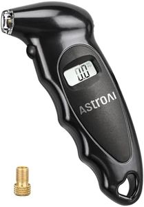 AstroAI Digital Tire Pressure Gauge with Replaceable AAA Batteries, 150 PSI 4 Settings Stocking Stuffers for Car Truck Bicycle Backlit LCD Non-Slip Grip Car Accessories, Black