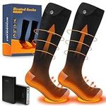 Heated Socks for Men Women, Electric Heated Socks with 5000mAh Rechargeable Battery, Full Sole Heating 3-Gear Winter Thermal Battery Socks Foot Warmers for Winter Outdoor Sports