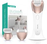 VOYOR Epilator for Women Cordless & Rechargeable, Epilator Hair Removal with 30 Tweezers,3 in 1 Epilators with Electric Lady Shaver and Foot File,Hair Removal Device for Arm Leg BM300 (Champagne Gold)