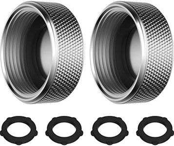 iFealClear Garden Hose Cap, 3/4" Brass Female Hose End, Faucet Adapter for Garden Hose, 2 Pack Spigot Cap for Water Faucet, Sprinkler, Pipe Fitting Hose, 4 Washers, Chrome