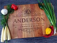 Algis Crafts | Personalized cutting board Monogram with Family name & date | Custom Chopping Board | Housewarming Gifts For New House, Anniversary Gift, Birthday Gift | Laser Engraved Cutting Board