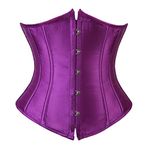 Underbust Corsets for Women Black Corset Top Waist Trainer Fashion Bustier Plus Size Corset, Purple, X-Small