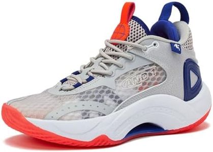 AND1 Scope Girls & Boys Basketball Shoes Kids, Boys High Top Sneakers - Silver Grey/Orange, 4 Big Kid