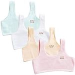 HewMay Teens Girls Cotton Bras 4 Packs Girl Seamless Training Bras Fit for Age 10-14 Student Bra