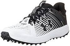 Under Armour Men's Yard Low Turf Baseball Cleat Shoe, (002) Black/White/White, 7