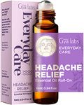 Gya Labs Headache Relief Essential Oil Roll On - Portable Soothing Comfort for Your Head - A Blend of 100% Natural Aromatherapy Oils Like Spearmint, Eucalyptus Oil & More - Travel Size (10ml)