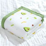 Just Goods 6 Layers Muslin 100% Cotton Soft Blanket for Kids | All Seasons Multipurpose Crib AC Quilt Wrap | Newborn Toddler Products | Boys, Girls, Unisex Baby Shower Gifts | 110x110 CM 【Multi Color】