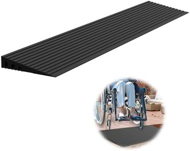 Nuvium 1.2" Rise Threshold Ramps for Doorways, 2000 Lbs Load Capacity, 35.5" Wide Natural Rubber Power Wheelchair Ramp is Adjustable and Cuttable for Doorways, Curb, Sweeper, Power Scooters, Bathroom