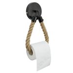 ZoZoMaiy Rope Toilet Paper Holder Vintage Wall-Mounted, Toilet Roll Holder Industrial Rope Hemp Rope Towel Rack with Metal Hook for Bathroom Fecoration