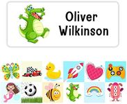 Pack of 42 Aligator School Name Stickers (55 x 22 mm) Self Adhesive Waterproof Personalised Name Stickers for Water Bottles Stickers Limited