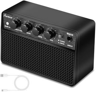 Asmuse Electric Guitar Amp 10W Portable, Mini Guitar Amplifier Rechargeable with Clean & Drive Channels, Small Electric Acoustic Guitar Amp for Practice Travel with Headphone Output