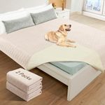 Roilpet 2 Pack Waterproof Dog Bed Cover Blanket Non Slip Couch Cover for Pets Medium Dog Cat Kids Children Sofa Furniture Protector(68"×82", Khaki)