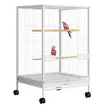 Killerwhale Ultra-Strong 30 Inch Large Bird Cage - Designed Heavy Duty Rolling Stand, for Parakeets Cockatiels, Parrot, Sun Conure, Lovebird, Canary, Finch, Suitable for All Types of Birds (White, S1)