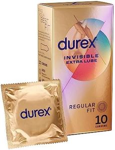 Durex Invisible Condoms Extra Lube, Pack of 10