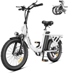 LYNKRIDE Mars Electric Bike for Adults, 20'' Fat Tire Folding Ebike with Peak 1200W Motor, 7 Speed 28MPH, 48V 499Wh Removable Battery Max Range 55 Miles, Foldable Electric Bicycle, White