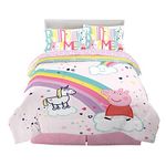 Franco Kids Bedding Super Soft Comforter and Sheet Set, 5 Piece Full Size, Peppa Pig