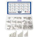 XINGYHENG 225Pcs 15 Kinds M2 M3 M4 304 Stainless Steel Locating Dowel Pins Assortment Kit(Round Straight Pin Fixed Element Set with A Storage Box)