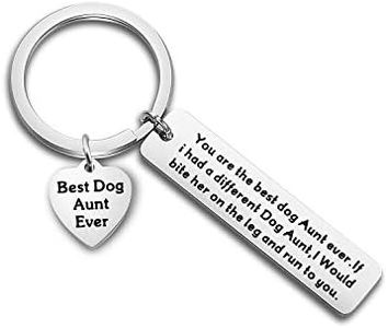 ENSIANTH Stainless-Steel NA Dog Aunt Keychain