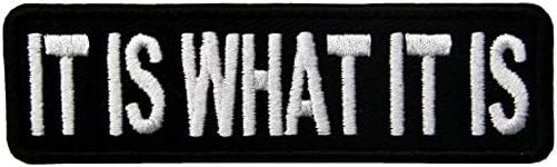 EmbTao It is What It is Funny Biker Embroidered Iron On Sew On Patch