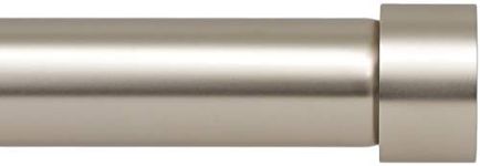 Ivilon Drapery Window Curtain Rod - End Cap Style Design 1 Inch Pole. 28 to 48 Inch Color Satin Nickel