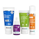 The Derma Co. Acne Defense CSMS Combo : Sali-Cinamide Anti Acne Face Wash (80 ml) + 2% Salicylic Acid Face Serum (30 ml) + Salicylic Acid Oil-Free Daily Moisturizer (50 g) + Hyaluronic Sunscreen Aqua Gel (50g)