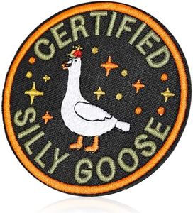 XMJY Funny Goose Hook and Loop Patch, Colorful Embroidered Patch, Cute Animal Meme Morale Patch, DIY Applique Accessories for Backpacks, Dog Harnesses, Army Vests, Gym Bags, Hats, Helmets