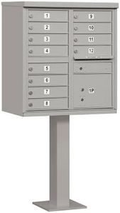 Salsbury Industries 3312GRY-U 12 A Size Doors, Gray Type II Cluster Box Unit Mailbox