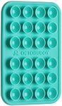 OCTOBUDDY Classic - Silicone Suction Phone Case Adhesive Mount - Hands-Free, Strong Grip Holder for Selfies & Videos - iPhone & Android Compatible - 2.25″ x 3.25″, Pastel Turquoise