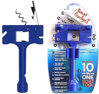 Boat Gadget - This 10-in-1 Boat Tool Includes Beer and Wine Bottle Opener, Safety Whistle, Fishing Line Cutter, Marine Gas Cap Key and Other Essential Tools - Ideal Gifts for Boat Owners - Blue