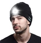 CENSGO Bluetooth Beanie Hat with Light- Stocking Stuffers Christmas for Men Women, USB Rechargeable Knit Music Hat, New Year Tech Gifts for Camping, Jogging, Hiking (Black)